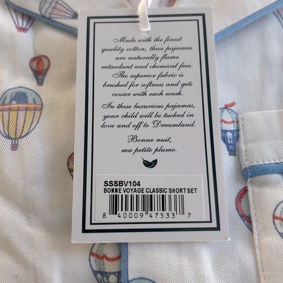 Petite Plume Bon Voyage Balloon Pajama Set Fire Resistant Chemical Free Size 4 - Picture 7 of 7